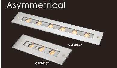 C2FL0657 C2FL0618 24VDC lub 110-240Vac 6*2W Asymetryczna wpuszczana lampa LED liniowa Inground Wall Washer 3