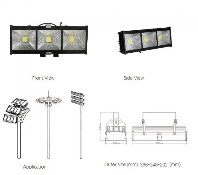 Zewnętrzne światła przeciwpowodziowe LED o mocy 90 W do oświetlenia trawnika lub mostu o wysokim słupie 1