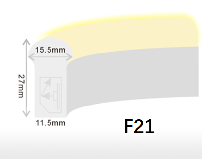 F15 F21 DMX Neon LED Strip Lights Regulowany płaski / wypukły kształt 9 W / metr CRI80 IP68 Wodoodporny 1