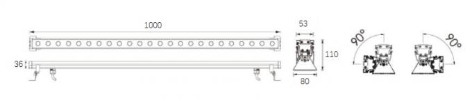 20 * 2W 1000mm Dekoracyjna liniowa listwa ścienna LED, oświetlenie LED Wall Wash Flood Light 0