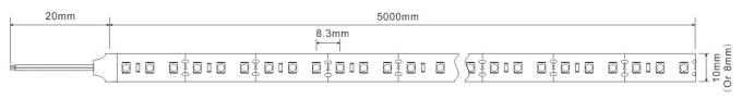 Wysoka wartość R9 CRI 90 3528 Elastyczna taśma LED Światło 10 mm FPC 120 LEDs / m SDCM < 3 0