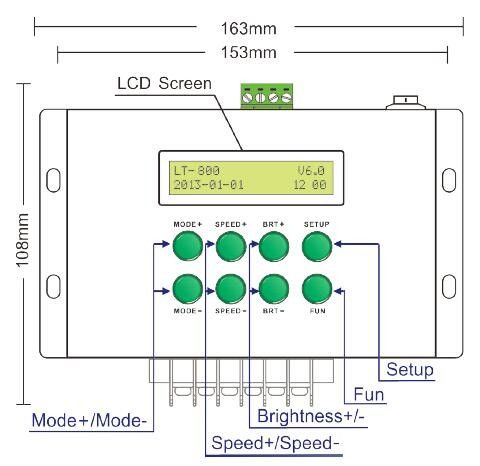 Kontroler DMX Master z ekranem LCD, kontroler LED z trybami zmiany koloru 580 1