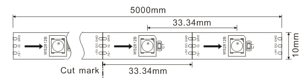 5VDC WS2812B Cyfrowe taśmy LED Adresowalne 30 pikseli / M i 30 diod LED / M 0