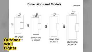 Oświetlenie ścienne LED o mocy 20 W w górę i w dół